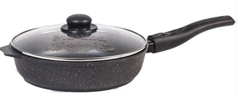 Сковорода 26см АП Гранит Black со съемной ручкой и стекл. крышкой арт С026802