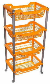 Этажерка универсальная "Джета" 4 корзины на колесиках С736 Цвет в асс-те  МАРТИКА (Барнаул) уп.4