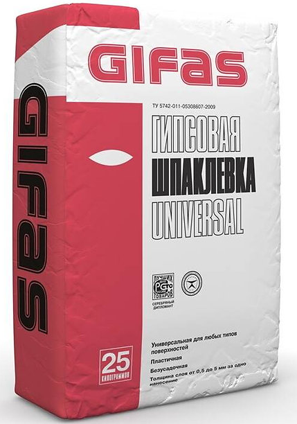 Шпаклёвка гипсовая Гифас Универсал (Gifas Universal) финишная, 25кг