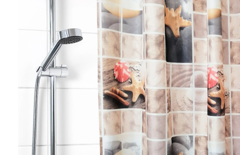 Штора д/ванной полиэстер "Камни" 180x180см, 8колец 1563-1 Вилина