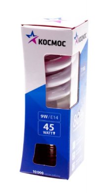 Лампа люм. компакт. SPC 9W E14 4200K T2 Экономка Космос LKsmT2SPC9wE1442eco