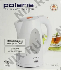 Эл. чайник POLARIS PWK 1885C пластик, белый/оранж., 1,8л, 2200Вт *1/12