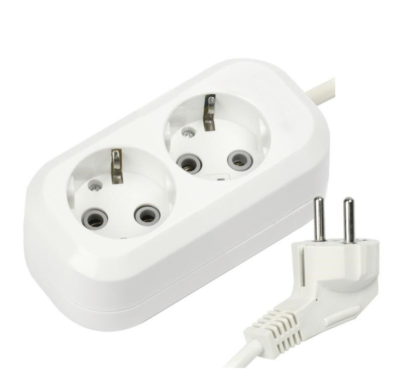 1-2.SALE сет. удл. ПВС 3х1 2роз.  2м 16А земля (корпус АБС-пластик) 860467