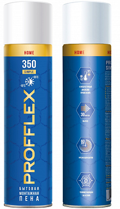 Пена монтажная проф. PROFFLEX 350 SIMPLE PRO, 350 мл