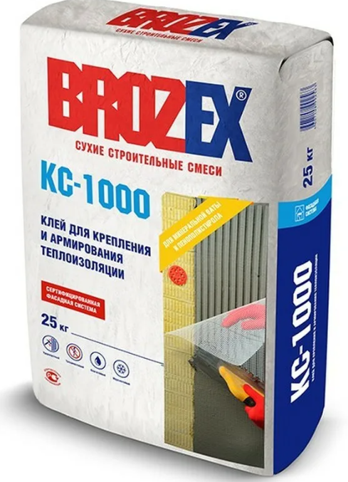 Смесь для приклеивания теплоизоляции "BROZEX-FS КС-1000"  25,0 кг (ЗССС) *1/56