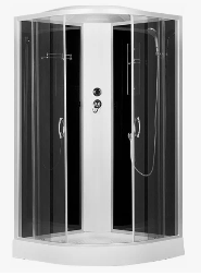 Кабина душ.VERNER Z24 100*100*218см ст.бел, под. Бел., матов.стек. панель 4 уп