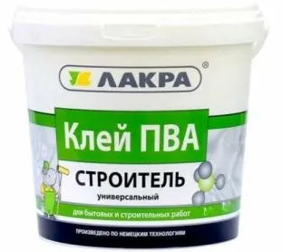 Клей ПВА "Лакра" универсальный "Строитель" 0,9 кг (Москва) *12/432 Акция