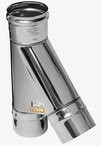 Тройник Феррум угол 135°, нержавеющий (430/0,5мм), ф150, по воде