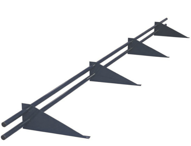 Снегозадержатель Snegos "Эконом" ЭБК-СТЭ-ОПП-3000 (4 опоры, 2 трубы) RAL 7004 (Сигнально-серый)