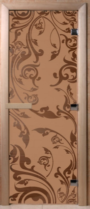 Дверь "Венеция" (бронза) 190х70, 8мм , 3 петли, коробка ольха, Банный Эксперт