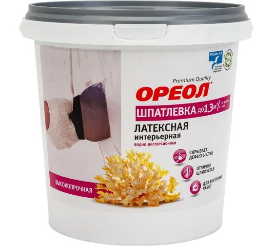 Шпатлевка "Ореол" латексная д/вн.работ 1,5 кг  (Ростов-на-дону)  *6