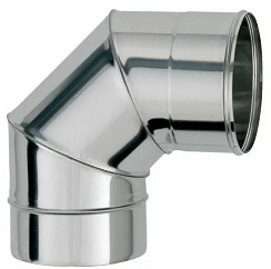 Колено Феррум угол 90°, нержавеющее (430/0,5мм), ф130