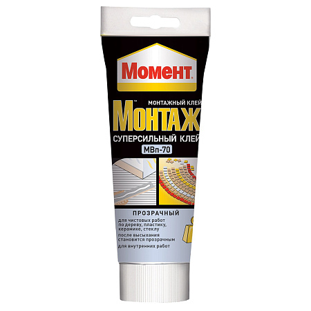 Жидкие гвозди  "Момент" Монтаж Суперсильн.Прозр.185г 1317436(Хенкель)(до+5)*1/12