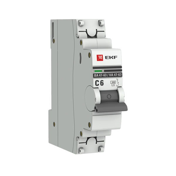 EKF PROxima автоматический выкл. ВА47-63 1P  6А 4,5kA х-ка С mcb4763-1-06C-pro (с опломбировкой)