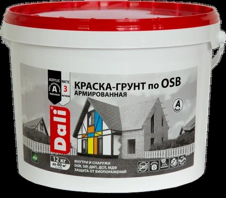 Краска-грунт "DALI" по OSB армированная база А 12,0кг  (20105)