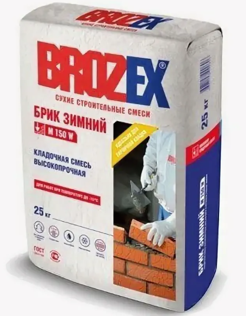 Смесь монтажно-кладочная "Brozex М150" Зимний (до -10) 25,0 кг *1/56