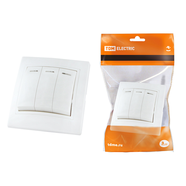 TDM Таймыр выкл. СУ 3 кл. 10А бел. (керам. осн., инд) SQ1814-0006