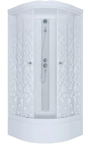 Кабина душевая "Стандарт В3" ДНЗ, МОЗАИКА 90*90 п. круг, сред поддон (кабина/8 мест+сифон E410CL)