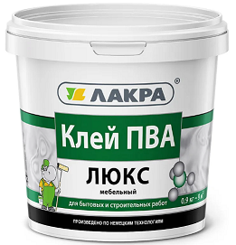 Клей ПВА "Лакра"ЛЮКС мебельный 0,9 кг (Москва) *12/432