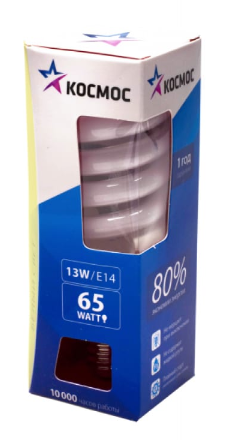 Лампа люм. компакт. SPC 13W E14 2700K T2 Экономка Космос LKsmT2SPC13wE1427eco