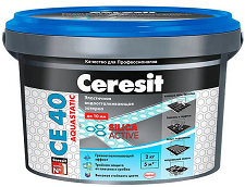 Затирка Церезит CE40 Аквастатик (Ceresit CE40 Aquastatic) водоот. №07 (серый) для швов 1-10 мм, 2 кг
