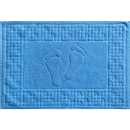  Коврик для ног "Клинелли" Footstep арт. ПЦ-103-01797, 50*70 см.,650 г/м2, 100% хлопок,(135 голубой)