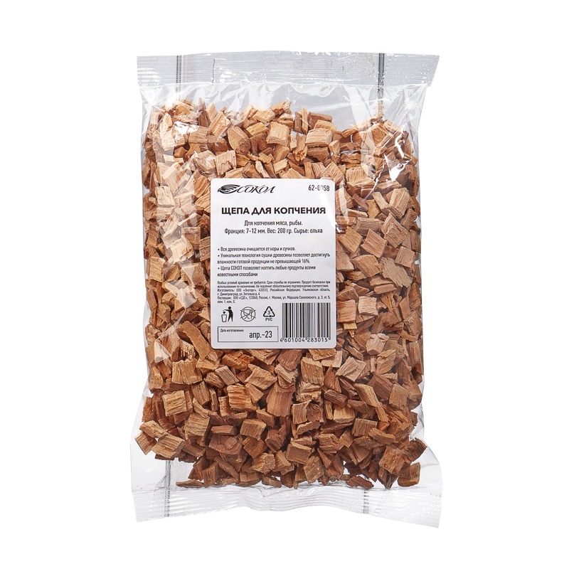 Щепа д/копчения 200 г Ольха 7-12 мм