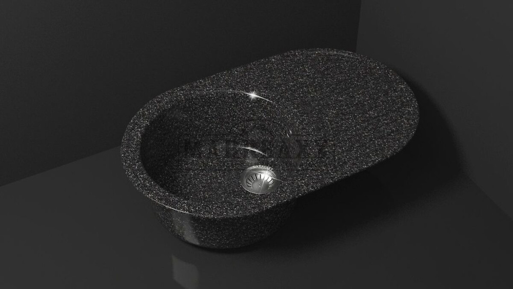 Мойка овал (455х725х175) Наоми Z11Q4 (черн.)