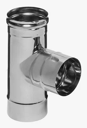 Тройник Феррум угол 90°, нержавеющий (430/0,5мм), ф115, по воде