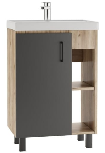 Тумба по умывальник "Фостер 60" Craft без ящика Домино