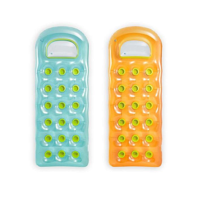 Матрас 59895 пляжный надувной с окном, 2 цвета 188*71см 2 камеры, рем. комплект INTEX