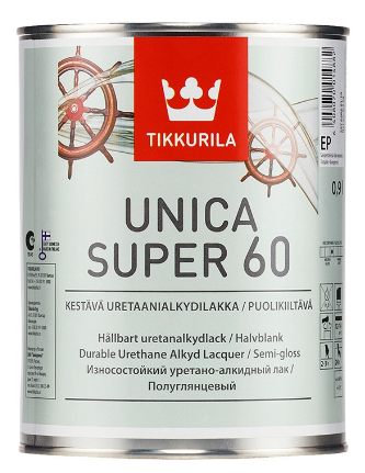 ТИККУРИЛА Уника Супер 60 EP (UNICA SUPER) алкидоуретановый лак универсальный п/гл. (0,9л)