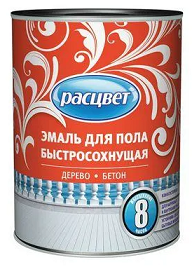 Эмаль "Расцвет" д/пола быстросохнущая серая 0,9 кг (Ростов-на-Дону) *1/14