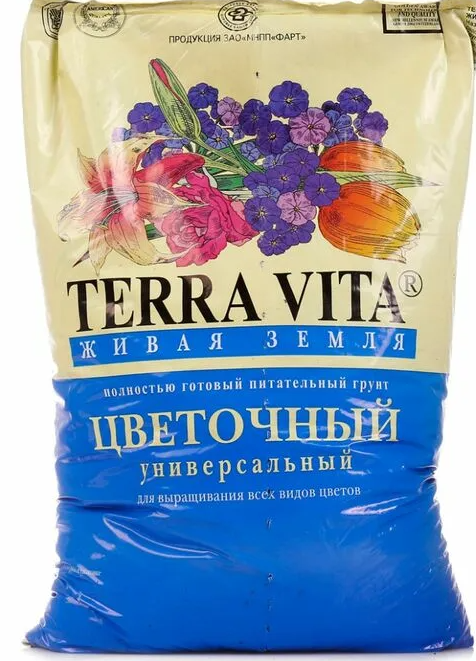 ГРУНТ ЖИВАЯ ЗЕМЛЯ (TerraVita) цветочная 25л. (Фарт) *1/154