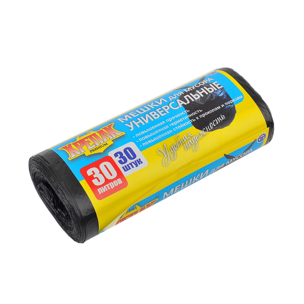 Мешки д/мусора `Крепак` рулон 30 л 30 шт ПНД 9мкм