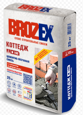 Смесь цементно-песчаная ЦПС-100 Коттедж 25 кг BROZEX *1/56