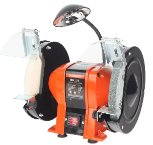 PATRIOT Станок точильный BG200L (350Вт, диски ∅200*16*12,7мм, адаптер на 32мм, подсветка, индукц эле