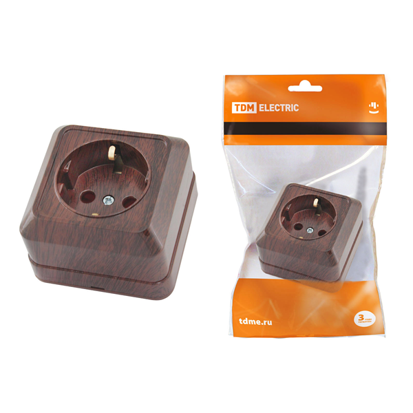 ЛАДОГА бук - розетка О/У 1-местн. з/к IP20 16А TDM