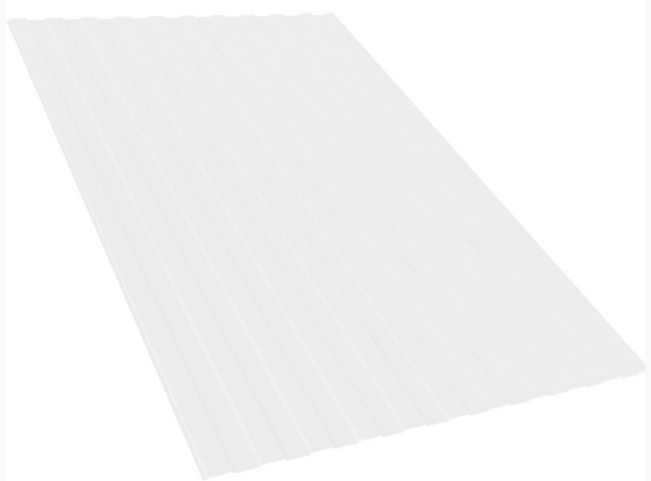 Профилированный лист, С-8, размер 1200х2000 мм, толщина 0,45 мм полимерное покрытие "Белый"