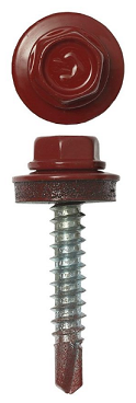 4,8 х 29  Саморез кровельный крашенный, RAL 3005 Красное вино