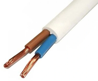 Провод ШВВП 2*0,75 (ГОСТ) (Альгиз Санкт-Петербург) соединит. бел. медн. высок. гибк. дв.из. ПВХ 220В