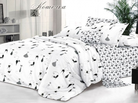 КПБ 2-ный "Bella Vita Premium", поплин, хлопок 100 % (Кошечка)