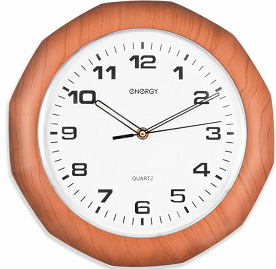 Часы настенные Energy EC-13, 30*3,8см (круглые) плавный ход, пластик,  АА*1шт нет в компл 9313