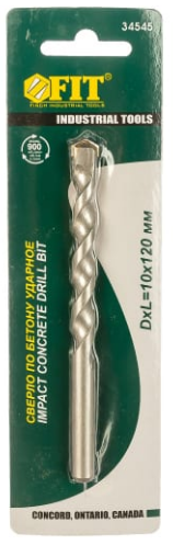 Сверло по бетону FIT 10х120мм, цилиндр. хвостовик