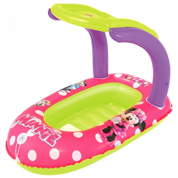 Надувная лодочка с тентом от солнца «Минни Маус», 112 х 71 см, от 3-6 лет, 91059 Bestway