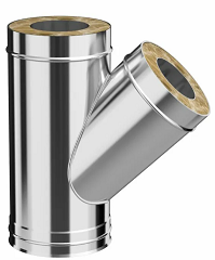 Сэндвич-тройник 45° 150/210 нерж. 1,0мм/нерж.0,5мм КК