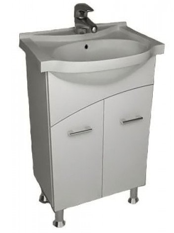 Подстолье д/ванной Дуга 550 (2 двери) с умывальником белый глянец Gota Rocio W 84597