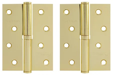 Петля НОРА 750-4" латунь левая 100*75*2,5 СТАЛЬ  *2/100