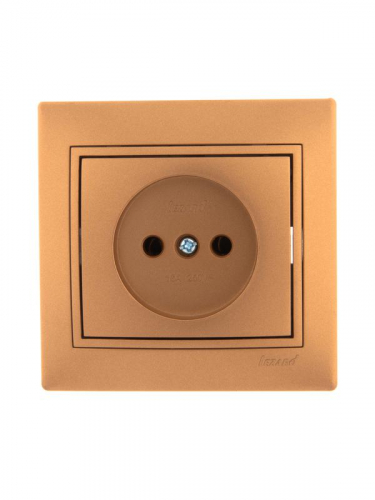 Розетка 1-м СП Мира без заземл. керам. метал. золото Lezard 701-1313-121