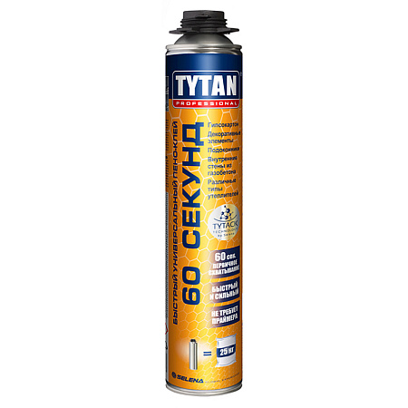 Клей-пена монтажная профес. "TYTAN" 60 секунд 750 ml 26296  (Польша) *1/12